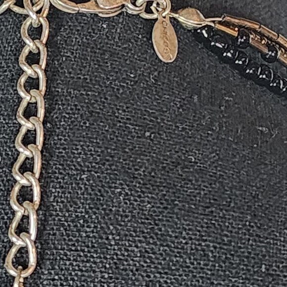 Chicos Mixed Metal Seed Bead Copper Black Animal Print Multi Strand 24" Necklace - Picture 11 of 16